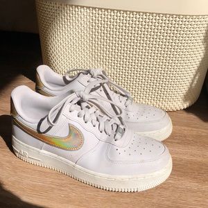 NIKE AIR lavender and gold holographic sneakers